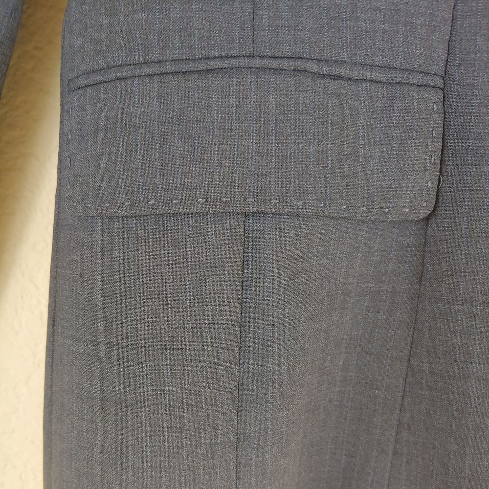 Elie Tahari wool blazer gray color classic fit casual jacket office career sz 6 - Picture 5 of 12